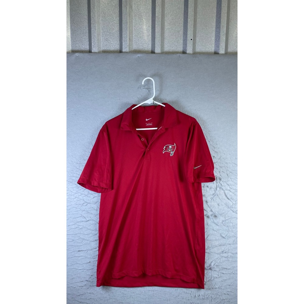 Nike Polo Shirt Mens Medium Red Excellent Tampa Bay Buccaneers NFL Football